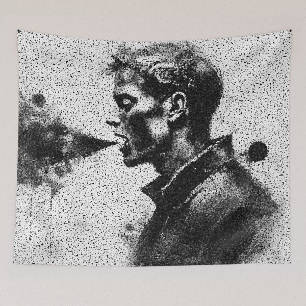 Item preview, Echo of the Voice – Pointillist Singer Portrait designed and sold by Flower Magic .