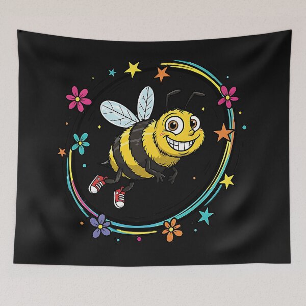 Item preview, Smiling Bee with Sneakers – Vibrant Nature and Fun designed and sold by AwesomeBeyondLimits.