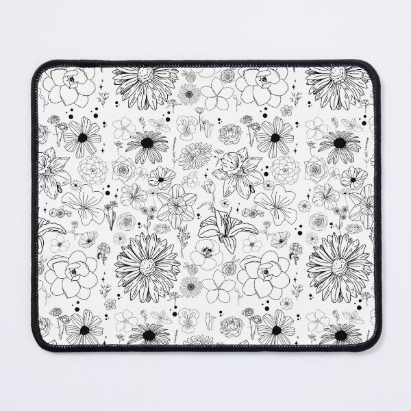 Item preview, Hand-Drawn Botanical Flower Pattern | Black and White Floral Line Art designed and sold by annebmeadows.