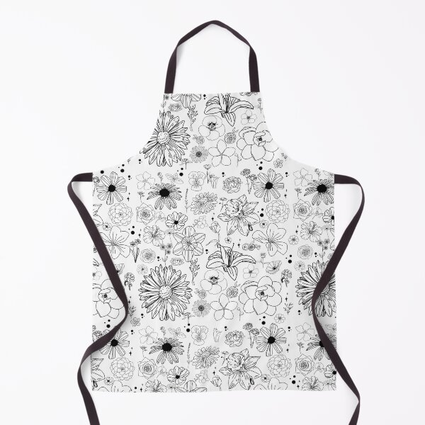 Item preview, Hand-Drawn Botanical Flower Pattern | Black and White Floral Line Art designed and sold by annebmeadows.