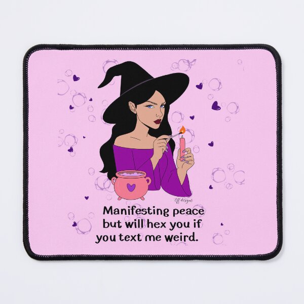 Item preview, Manifesting Peace but Will Hex You if You Text Me Weird – Funny Witchy Halloween Quote designed and sold by effdesigns.