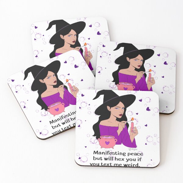 Item preview, Manifesting Peace but Will Hex You if You Text Me Weird – Funny Witchy Halloween Quote designed and sold by effdesigns.