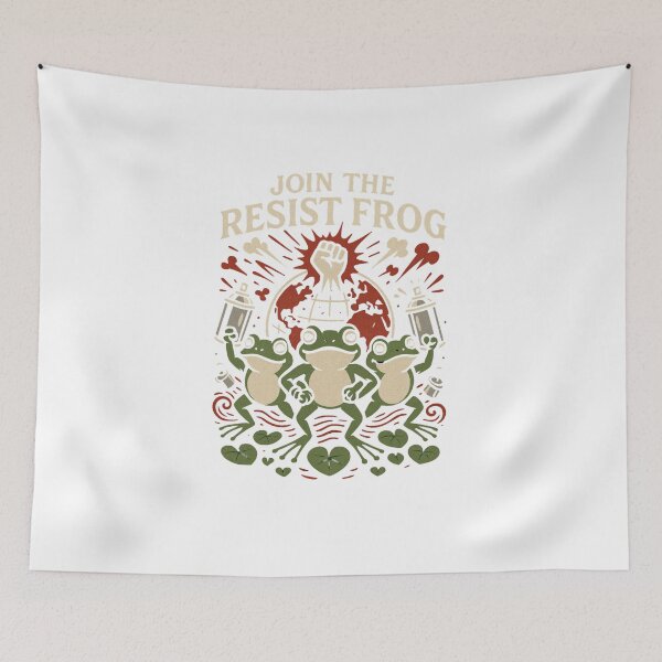 Item preview, Join the Resist Frog Tee - Activist Movement Frog Shirt 2025 designed and sold by GeniePixel.