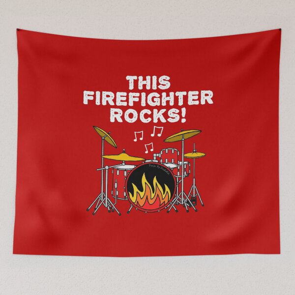 Item preview, This Firefighter Rocks, Drums Drummer Musician designed and sold by doodlerob.