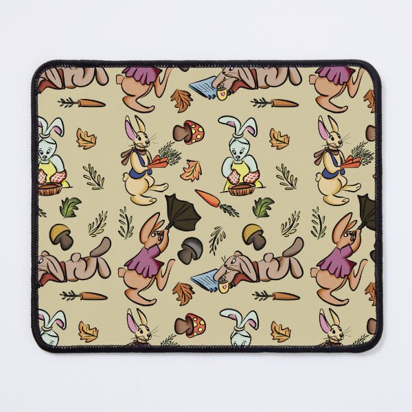 Item preview, Cozy Autumn Rabbits Pattern – Cute Cartoon Bunnies Baking, Reading & Drinking Hot Chocolate | Whimsical Fall Design designed and sold by ArtByLakmini.