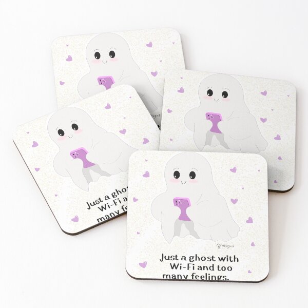 Item preview, Just a Ghost with Wi-Fi and Too Many Feelings – Cute Spooky Quote Design designed and sold by effdesigns.