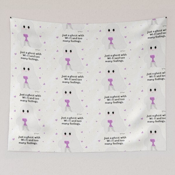 Item preview, Just a Ghost with Wi-Fi and Too Many Feelings – Cute Spooky Quote Design designed and sold by effdesigns.