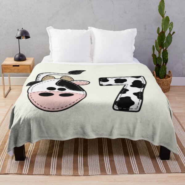 Item preview, Six Seven 67 Cow Print Numbers 6 and 7 Animal Lovers Farm designed and sold by SunfullyYours.