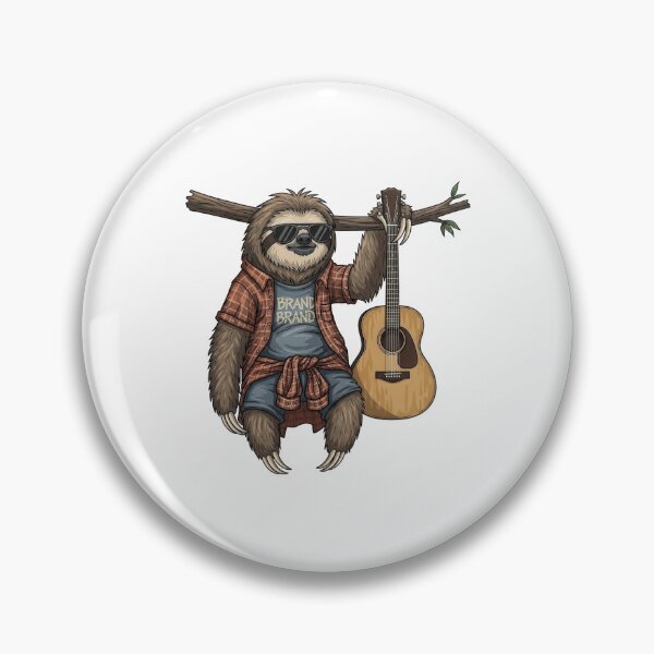 Artikelvorschau, Hipster-Faultier hängt mit Akustikgitarre ab entworfen und verkauft von ML-Media.