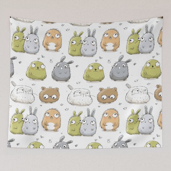Item preview, Quirky Blob Rabbits And Hamster Doodle Friends designed and sold by Piotrek0001.