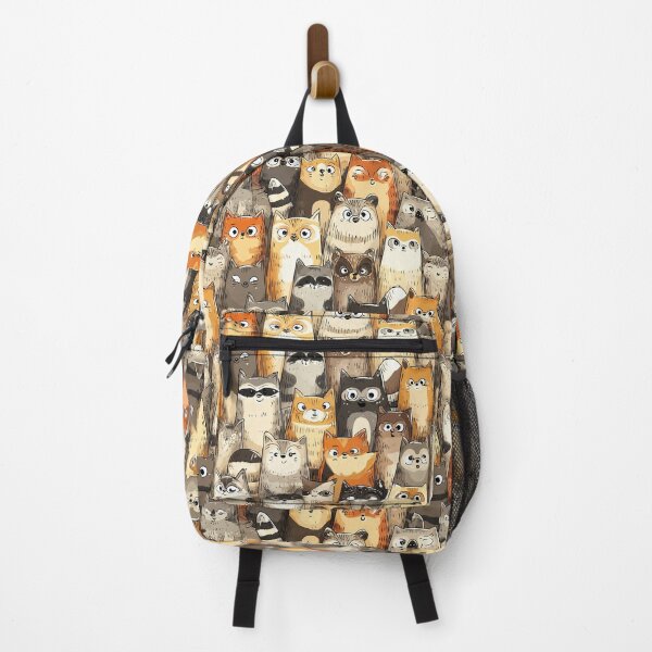 Item preview, Cute Cartoon Cats And Raccoons Crowd Pattern designed and sold by Piotrek0001.