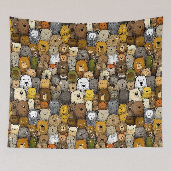Item preview, A Big Crowd Of Friendly Illustrated Cartoon Bears designed and sold by Piotrek0001.
