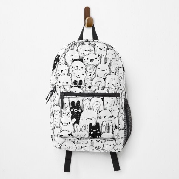 Item preview, Chaotic Black And White Doodle Animal Friends designed and sold by Piotrek0001.
