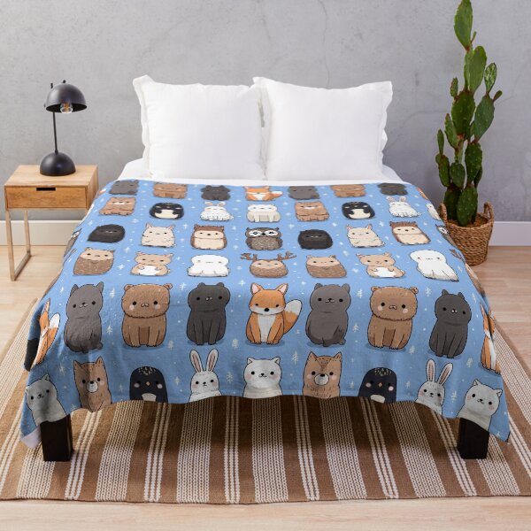 Item preview, Cute Kawaii Winter Forest Animals Grid Pattern designed and sold by Piotrek0001.