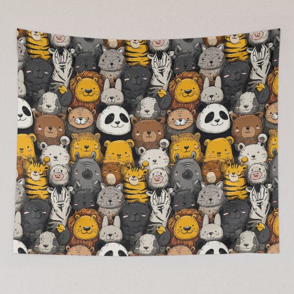 Item preview, Happy Zoo Animals Crowd With Lion And Panda designed and sold by Piotrek0001.
