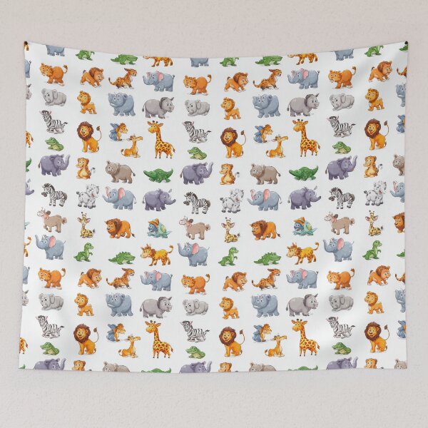 Item preview, Cute Cartoon Safari Animal Friends Side View designed and sold by Piotrek0001.