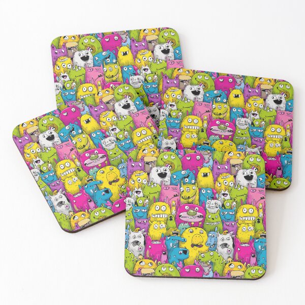 Item preview, Vibrant And Goofy Monster Friends Doodle Crowd designed and sold by Piotrek0001.