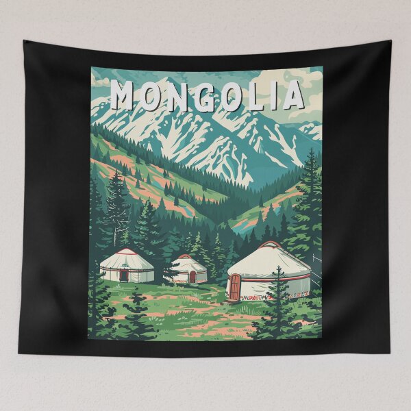 Item preview, Mongolia Vintage Art Travel Landscape designed and sold by MaateoDesign.