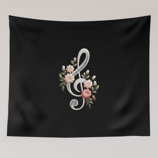Item preview, Floral Treble Clef designed and sold by jkrphoto.