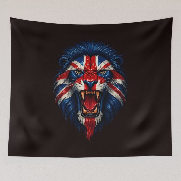 Item preview, Union Jack Flag Union Flag Patriotic UK Flag Lion Face designed and sold by adsman68.