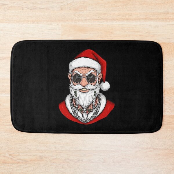 Item preview, Rebel Santa Claus with Braided Beard and Tattoos designed and sold by RGShirtWorks.
