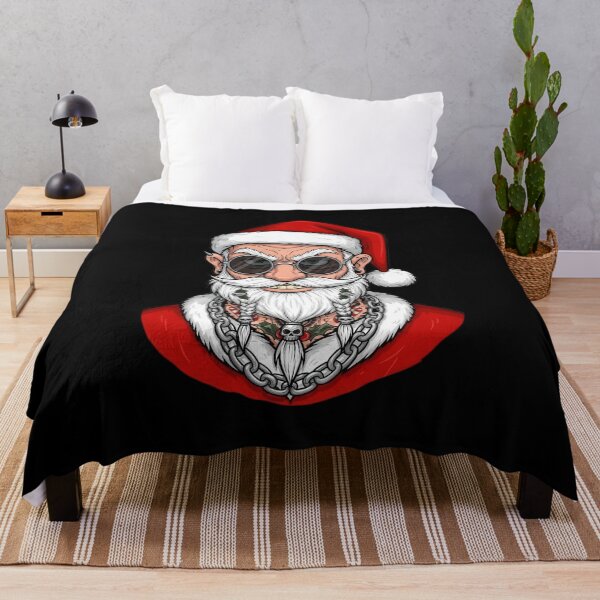 Item preview, Rebel Santa Claus with Braided Beard and Tattoos designed and sold by RGShirtWorks.