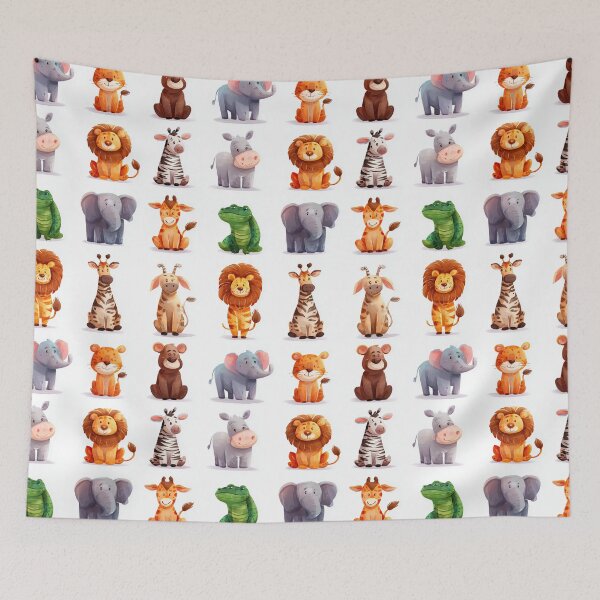 Item preview, Cute Sitting Safari Animals Watercolor Illustration Set designed and sold by Piotrek0001.