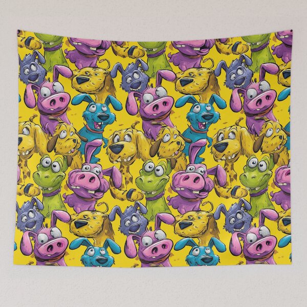 Item preview, Zany Cartoon Dogs And Pigs Inky Illustration designed and sold by Piotrek0001.