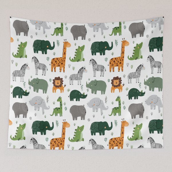 Item preview, Modern Scandinavian Style Safari Animals Nursery Art designed and sold by Piotrek0001.