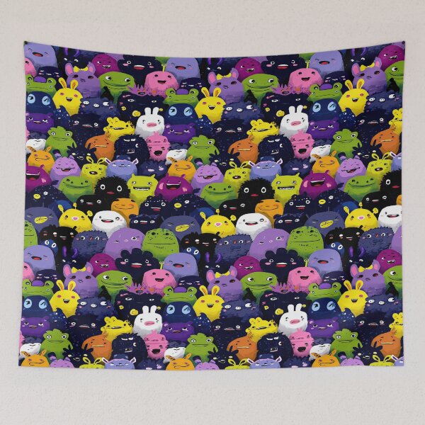 Item preview, Friendly And Colorful Goofy Monsters Character Crowd designed and sold by Piotrek0001.