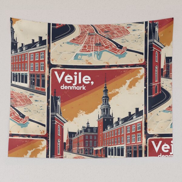 Item preview, Vejle Denmark 1950s Vintage Travel Tourism designed and sold by TravelersGems.