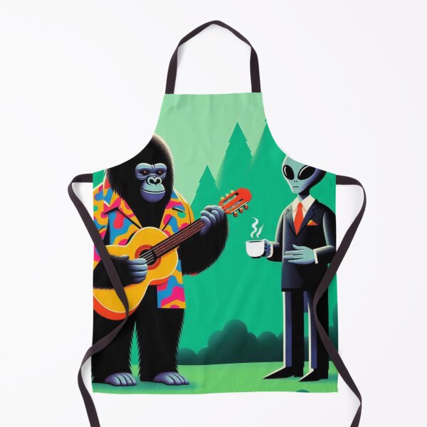 Item preview, cute guitarist gorilla and alien designed and sold by Dogandesighn.
