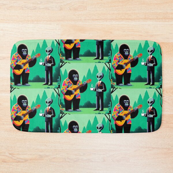 Item preview, cute guitarist gorilla and alien designed and sold by Dogandesighn.