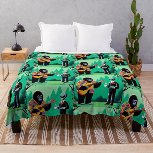 Item preview, cute guitarist gorilla and alien designed and sold by Dogandesighn.