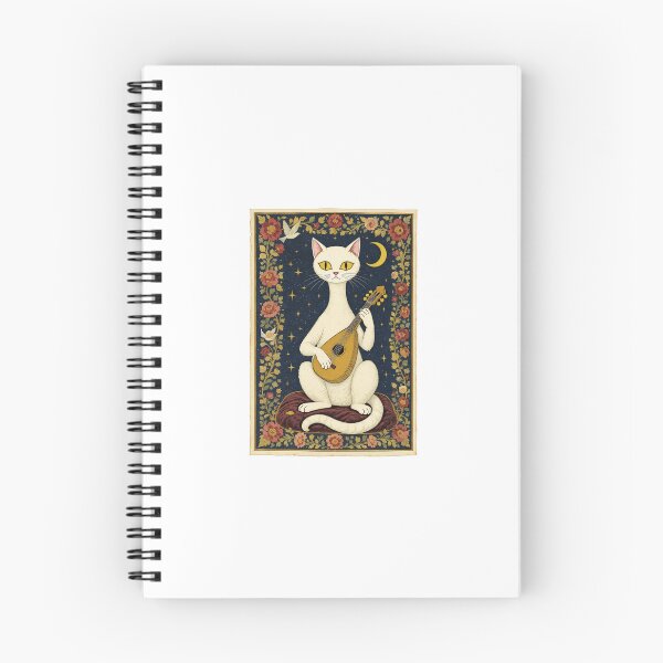 Item preview, Cream Cat Lute Medieval Manuscript designed and sold by PictorialWhimsy.