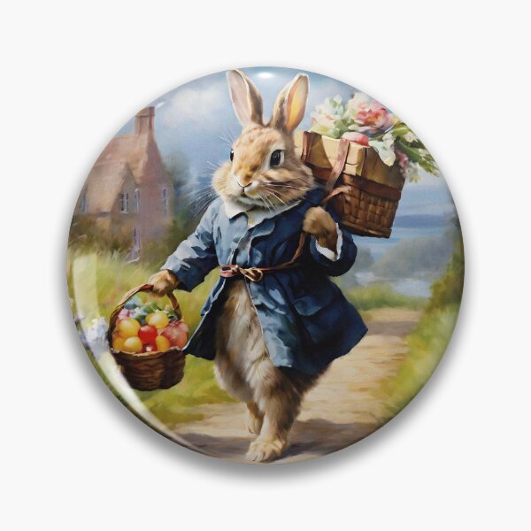 Item preview, Vintage Animal Art: Easter Bunny Carrying Presents | Animal Art | Oil Painting | Vintage Art | Gift for Easter designed and sold by UnhingedBird.