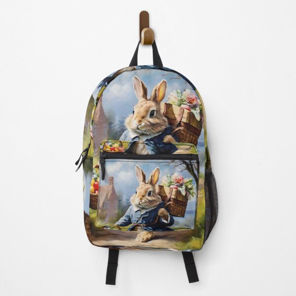 Item preview, Vintage Animal Art: Easter Bunny Carrying Presents | Animal Art | Oil Painting | Vintage Art | Gift for Easter designed and sold by UnhingedBird.