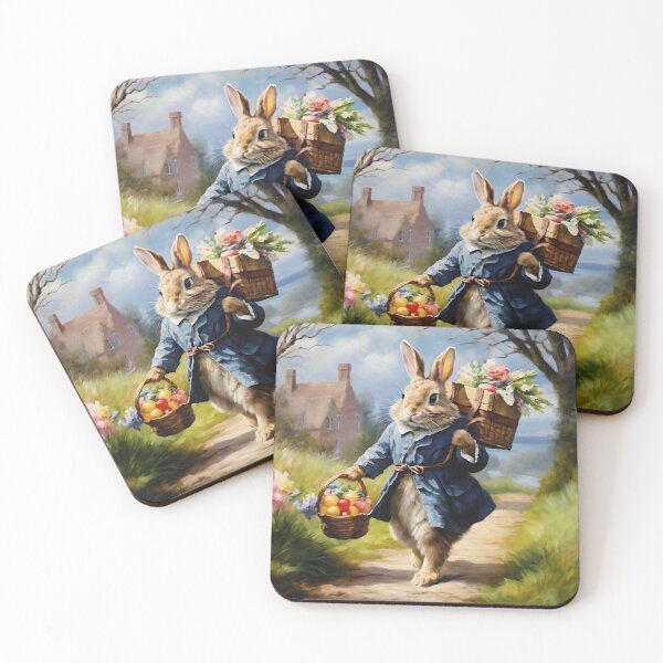 Item preview, Vintage Animal Art: Easter Bunny Carrying Presents | Animal Art | Oil Painting | Vintage Art | Gift for Easter designed and sold by UnhingedBird.