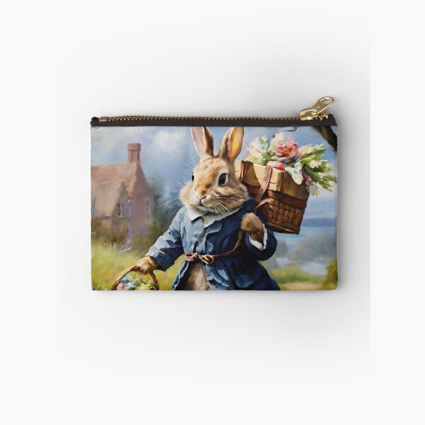 Item preview, Vintage Animal Art: Easter Bunny Carrying Presents | Animal Art | Oil Painting | Vintage Art | Gift for Easter designed and sold by UnhingedBird.