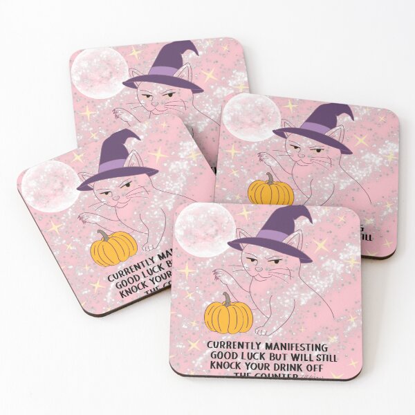 Item preview, Currently Manifesting Good Luck but Will Still Knock Your Drink Off the Counter – Funny Manifestation Quote designed and sold by effdesigns.