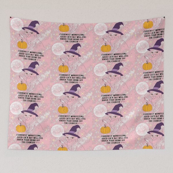 Item preview, Currently Manifesting Good Luck but Will Still Knock Your Drink Off the Counter – Funny Manifestation Quote designed and sold by effdesigns.