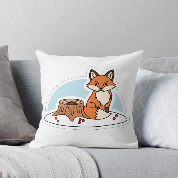 Item preview, Cute Fox & Tree Stump in Snow | Kawaii Winter Animal Sticker designed and sold by DanniJordan.