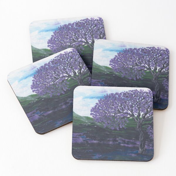 Item preview, Jacaranda Tree with Purple Flowers designed and sold by fingerfluidart.