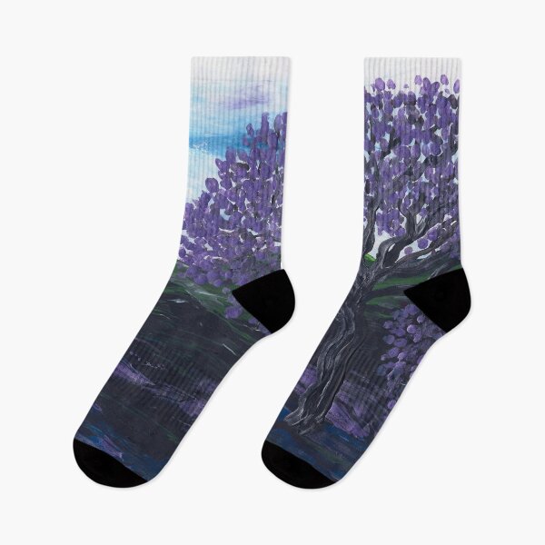 Item preview, Jacaranda Tree with Purple Flowers designed and sold by fingerfluidart.
