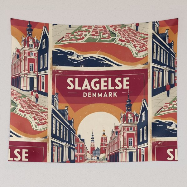 Item preview, Slagelse Denmark 1950s Vintage Travel Tourism designed and sold by TravelersGems.