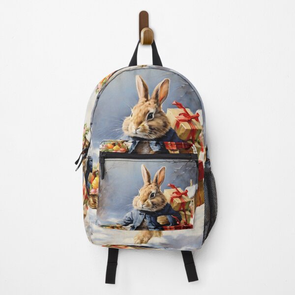 Item preview, Vintage Animal Art: Easter Bunny Carrying Christmas Presents | Oil Painting | Vintage Art | Gift for Easter | Gift for Christmas designed and sold by UnhingedBird.