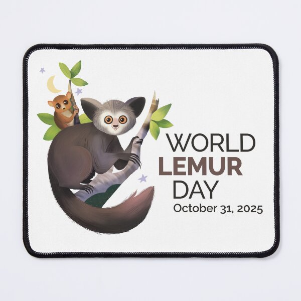 Item preview, 2025 World Lemur Day featuring an Aye-aye and Mouse Lemur designed and sold by lemurnetwork.