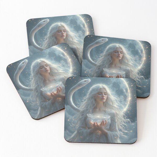 Item preview, Moonlight Serpent Priestess — Celestial Goddess Fantasy Art by NegarTv Designs designed and sold by NegarTv Designs.
