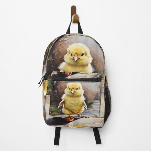 Item preview, Vintage Animal Art: Yellow Chick on Skateboard | Animal Art | Oil Painting | Vintage Art | Gift for Easter designed and sold by UnhingedBird.