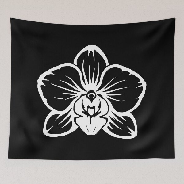 Item preview, Exquisite Elegant White Bold Orchid Line Art Shapes Mania designed and sold by Shapes-Mania.